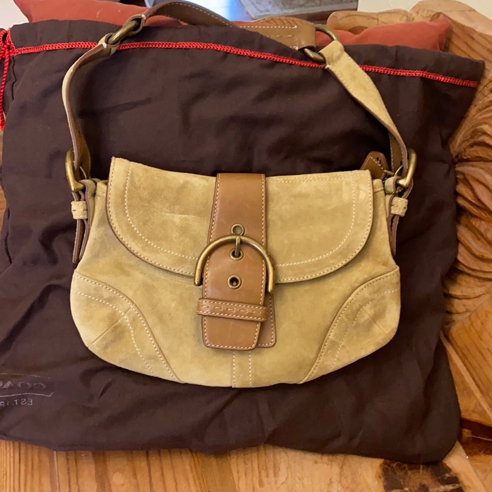 Vintage coach suede bag